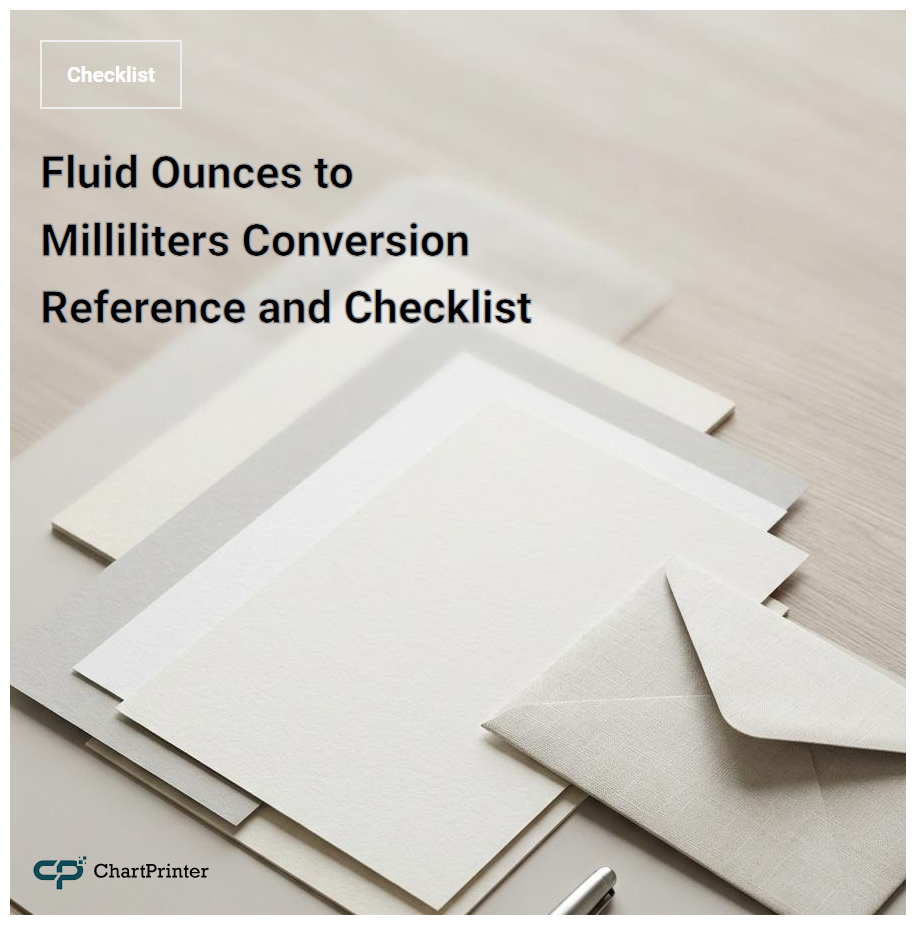 Fluid Ounces to Milliliters Conversion Reference and Checklist
