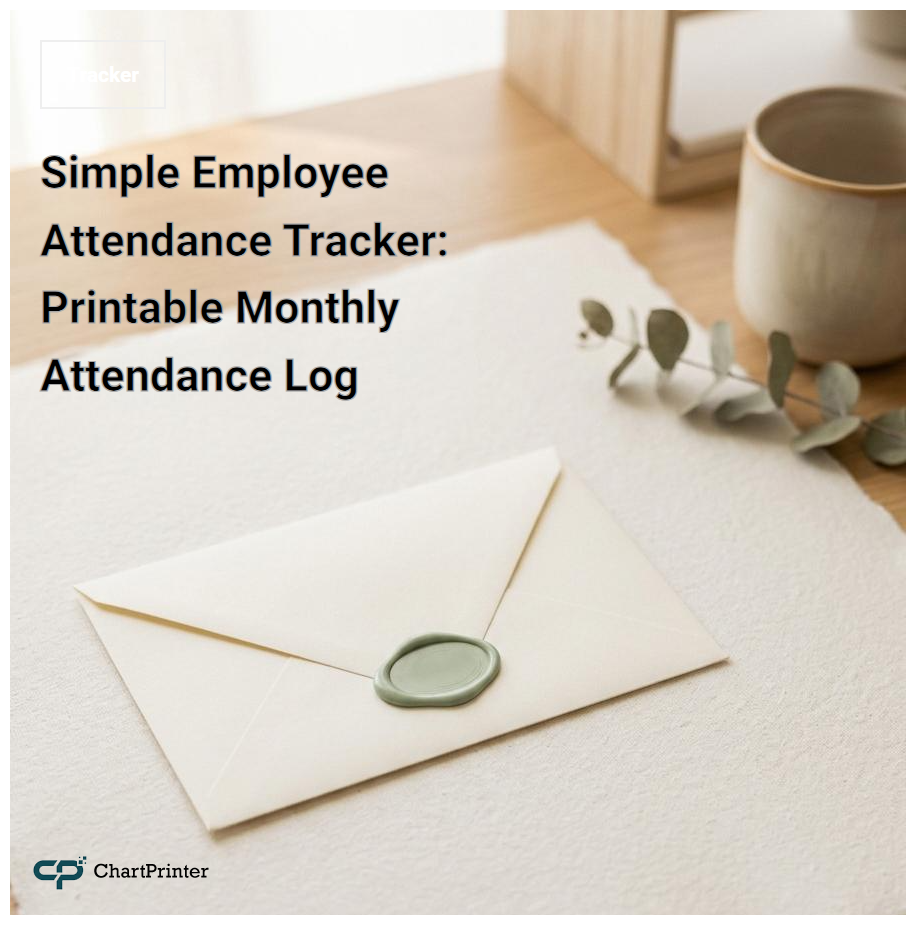 Simple Employee Attendance Tracker: Printable Monthly Attendance Log