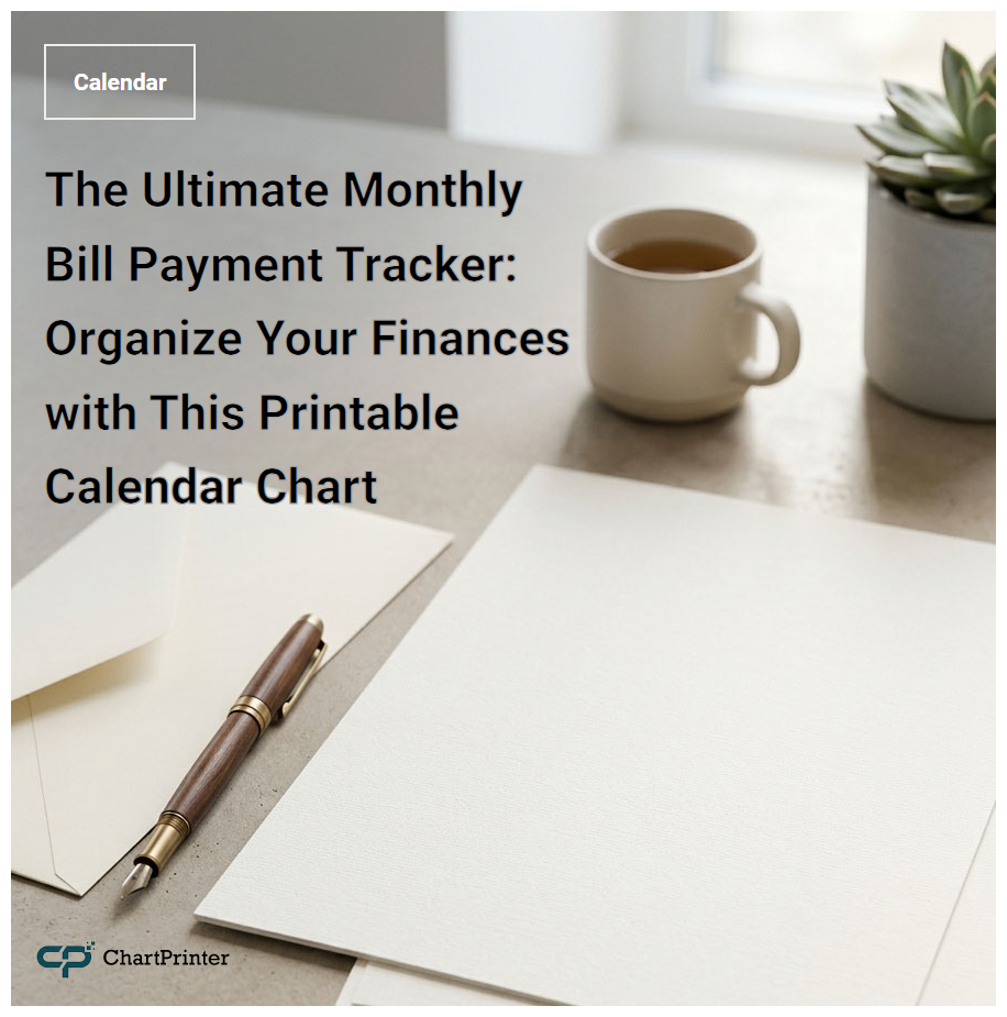 The Ultimate Monthly Bill Payment Tracker: Organize Your Finances with This Printable Calendar Chart
