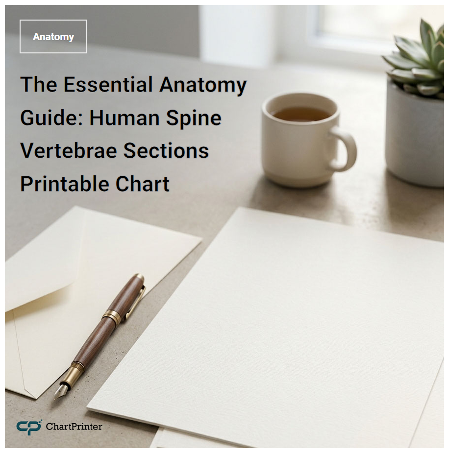 The Essential Anatomy Guide: Human Spine Vertebrae Sections Printable Chart