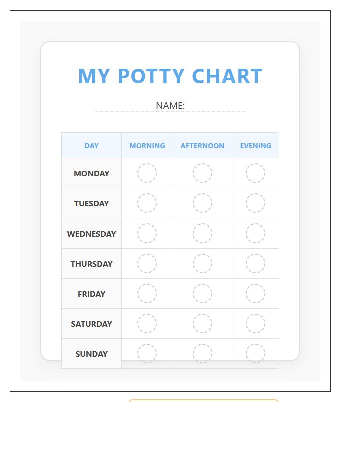 Printable Toddler Potty Training Completion Chart