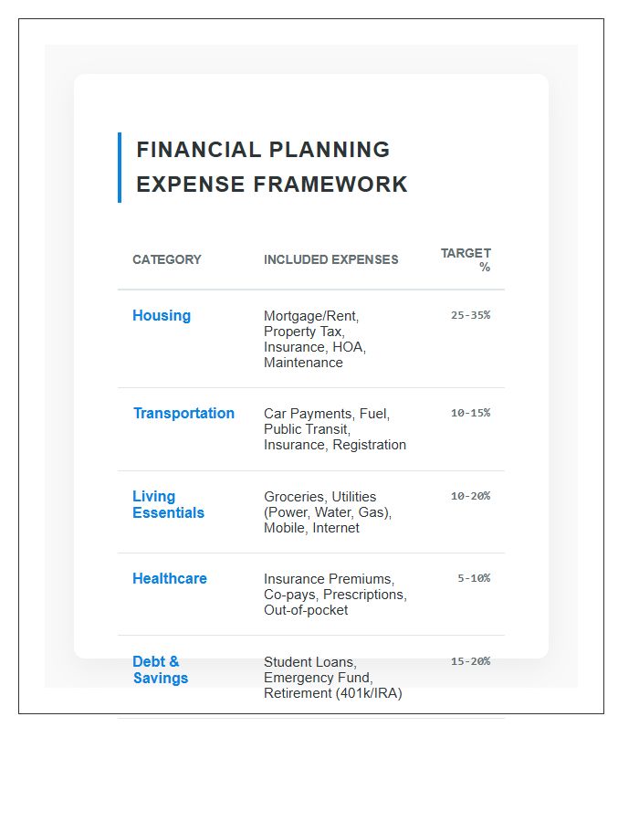 Comprehensive Financial Planning Expense Category Chart