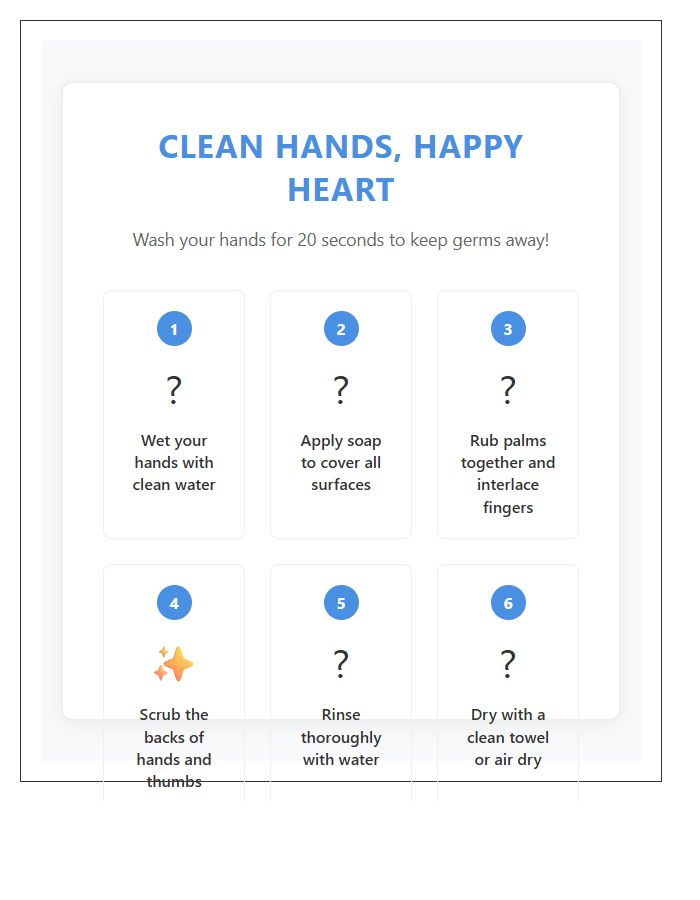 Child Safe Hand Washing Technique Chart Printable