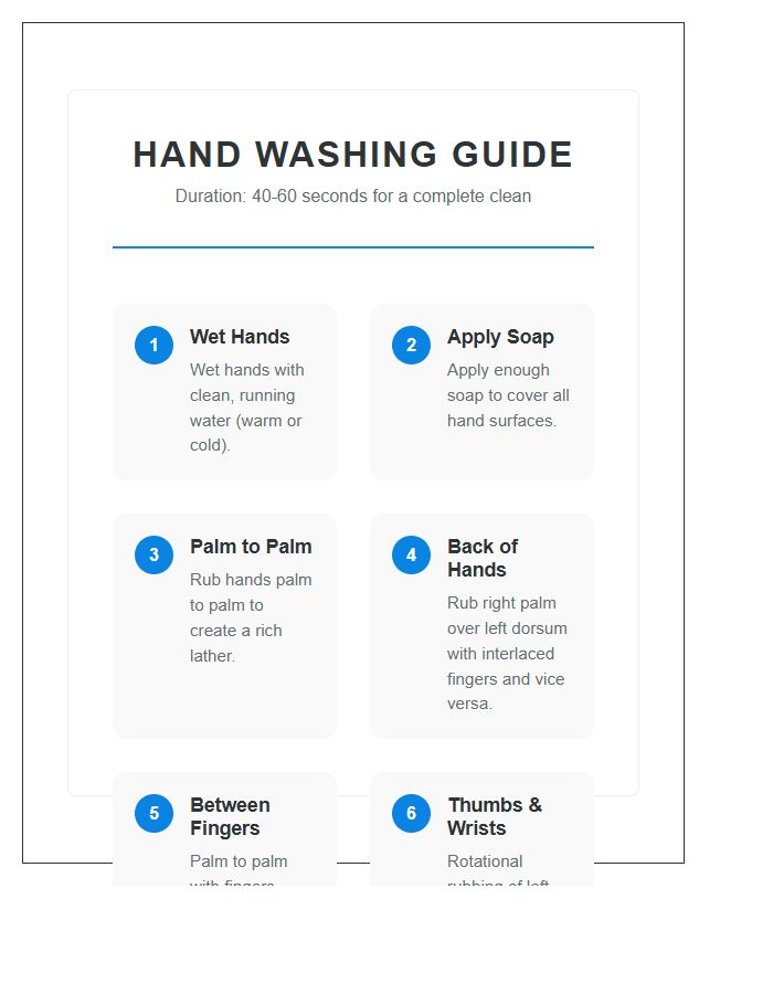 Detailed Step By Step Hand Washing Chart Printable
