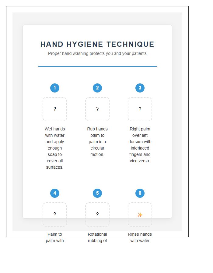 Healthcare Worker Hand Washing Instruction Chart Printable