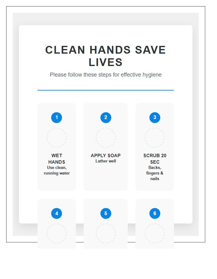 Public Restroom Hand Washing Procedure Chart Printable