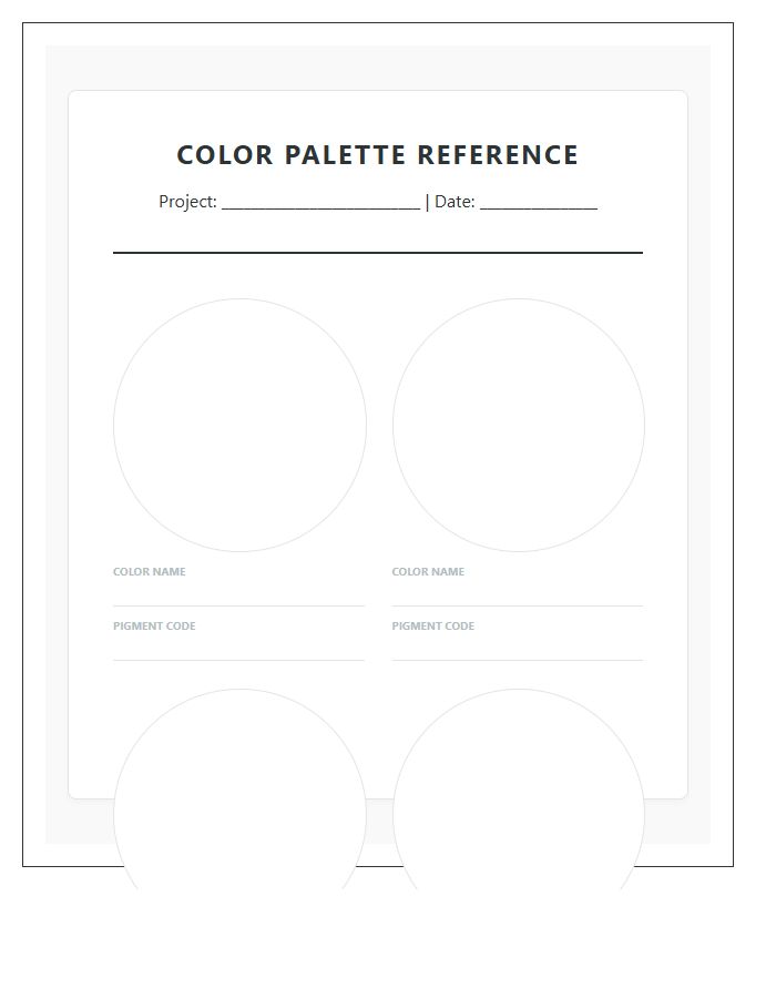 Educational Painting Palette Printable Chart