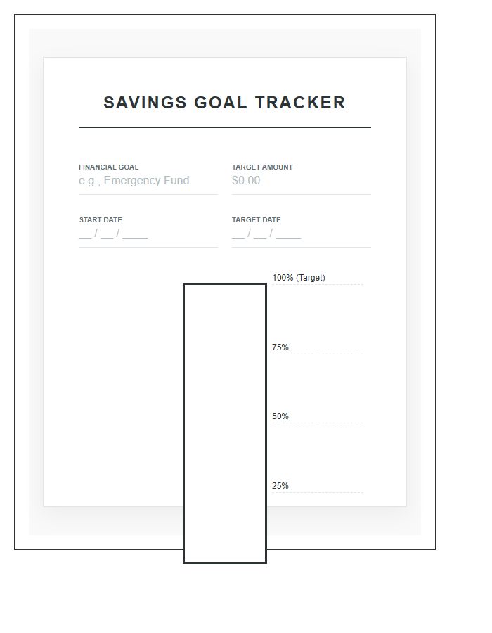Personal Finance Savings Goal Printable Chart
