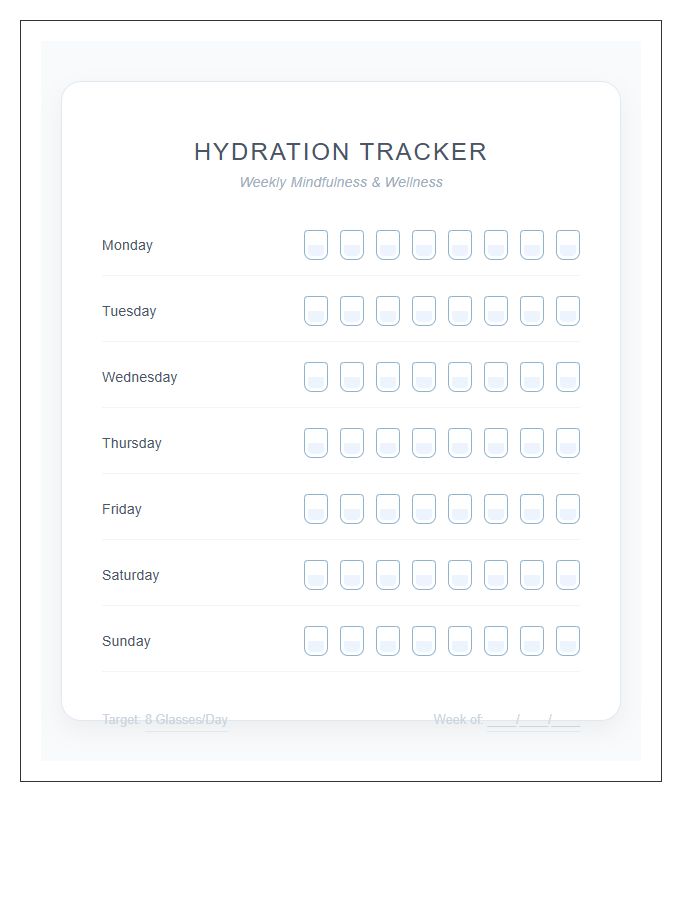 Aesthetic Water Intake Tracker Printable Chart