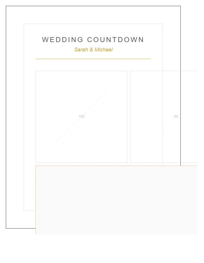 Simple Printable Wedding Countdown Calendar Chart