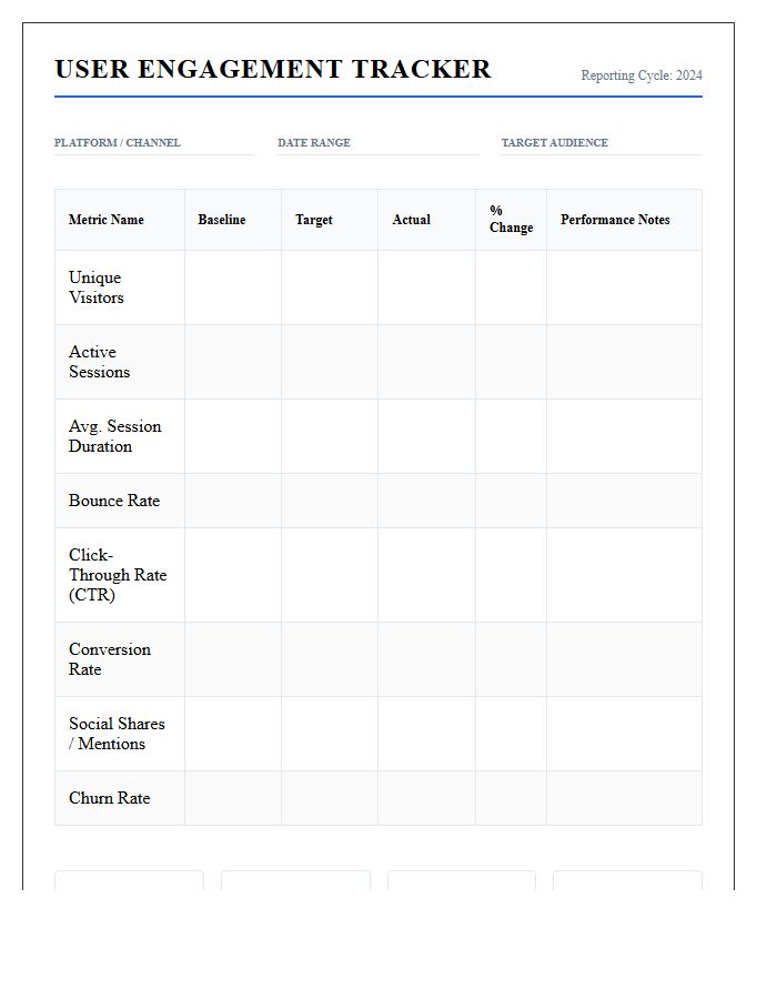 User Engagement Statistics Tracker Printable Chart