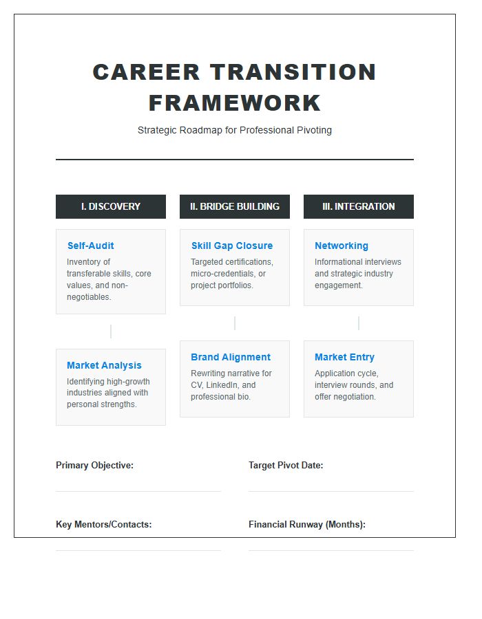 Career Transition Organizational Printable Chart