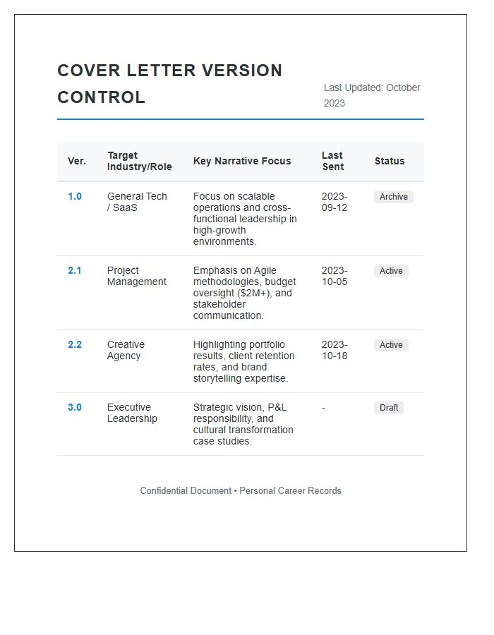 Cover Letter Version Printable Chart