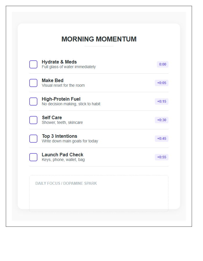 ADHD Morning Routine Printable Chart