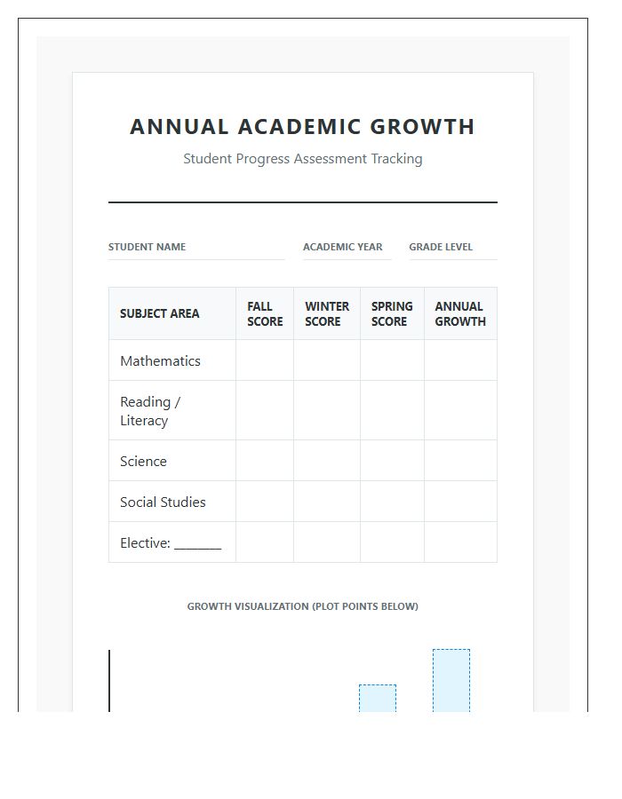 Annual Academic Growth Printable Chart