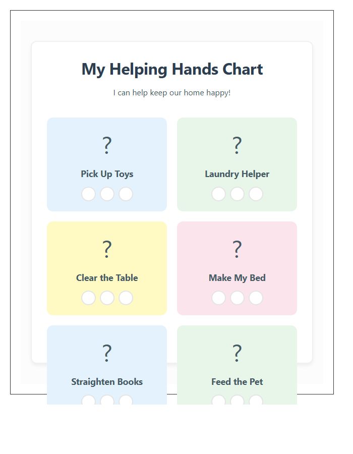 Toddler Friendly Cleaning Schedule Printable Visual Chart