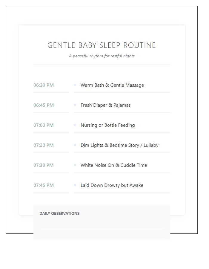 Gentle Baby Sleep Routine Printable Chart