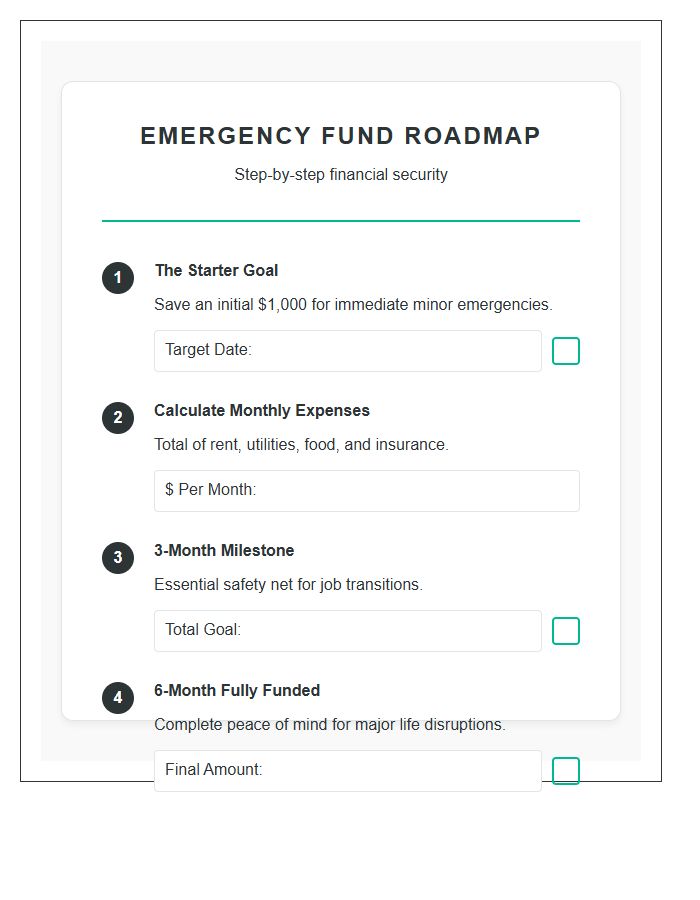 Step By Step Emergency Fund Printable Chart