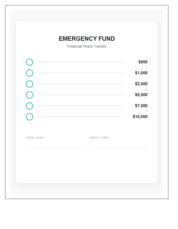 Emergency Fund Milestone Printable Goal Chart