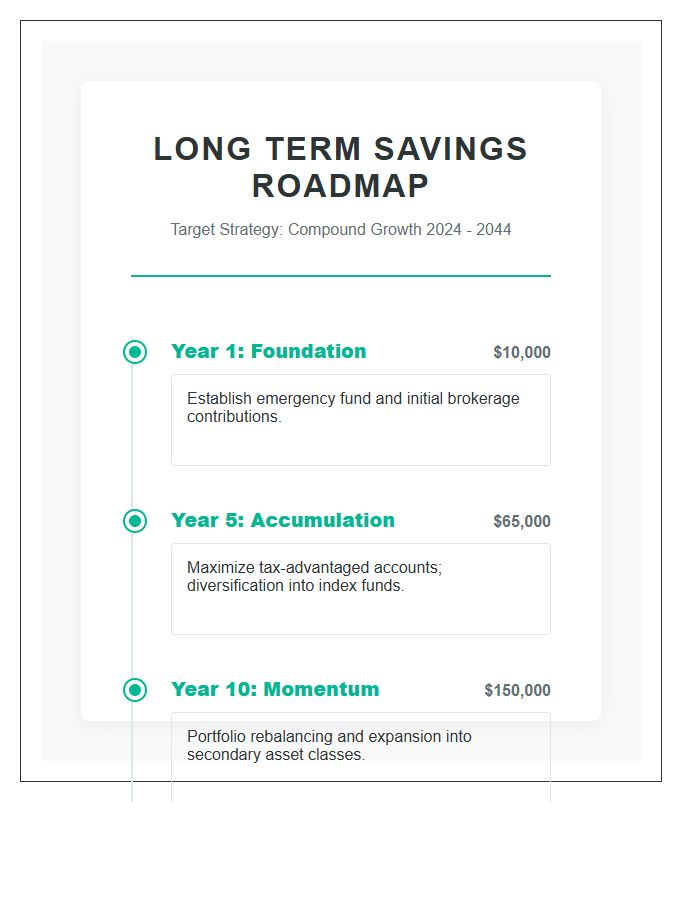 Long Term Savings Printable Roadmap Chart