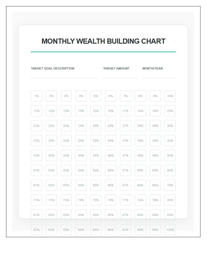 Monthly Wealth Building Printable Savings Chart