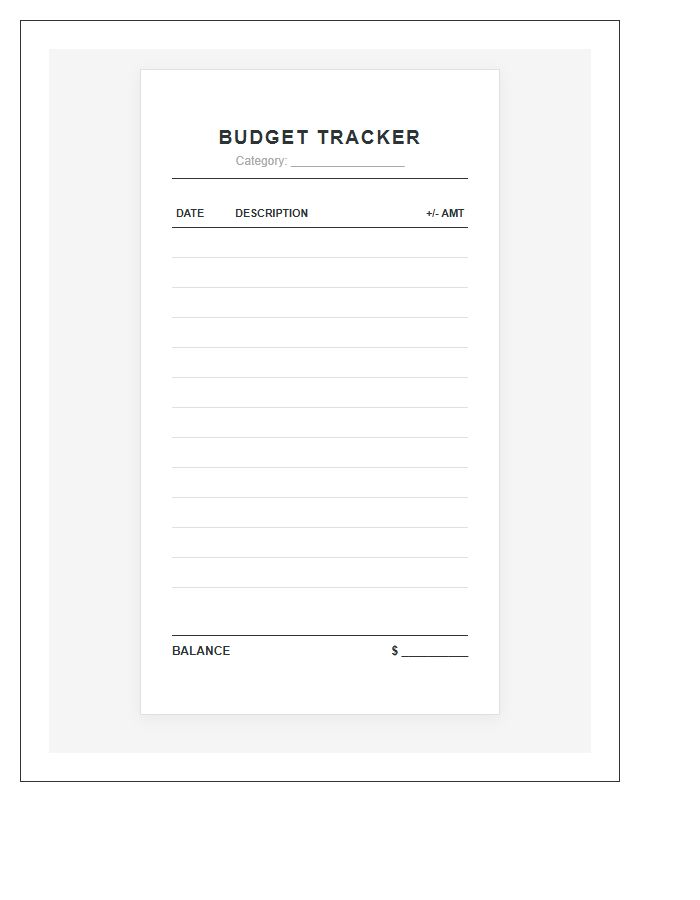 A6 Binder Cash Envelope System Printable Budget Chart