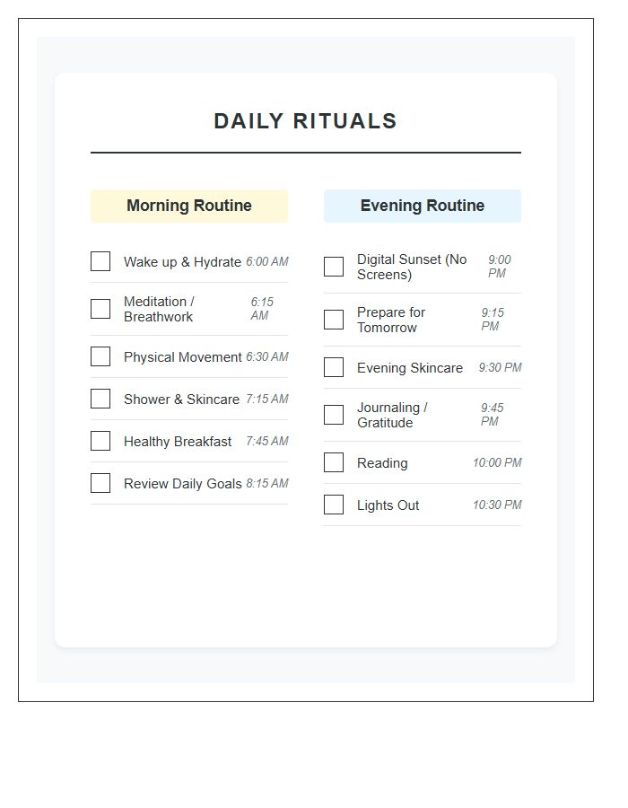 Morning and Evening Routine Printable Chart