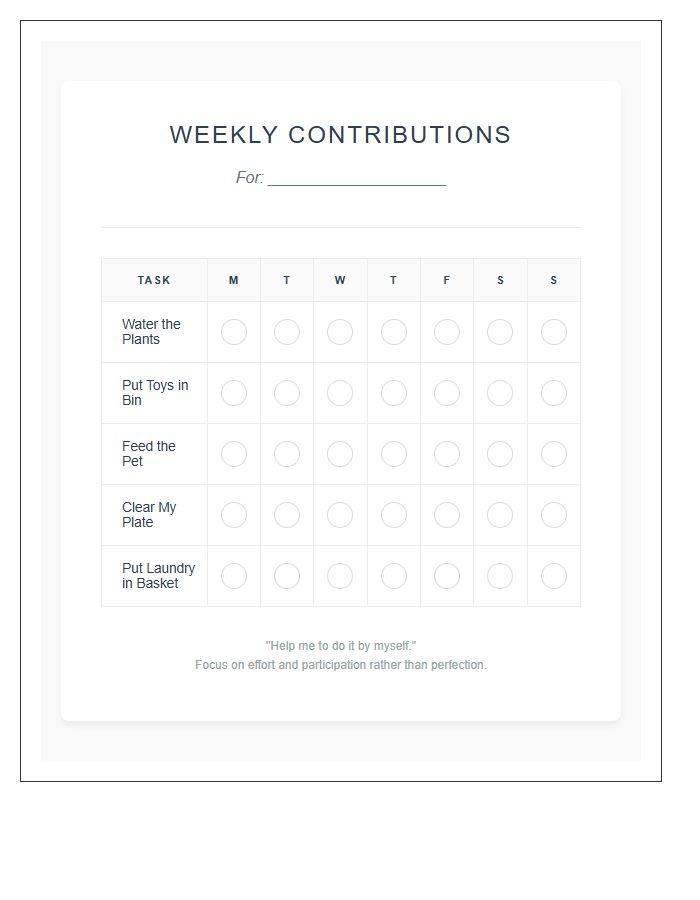 Montessori Toddler Chore Chart Printable System