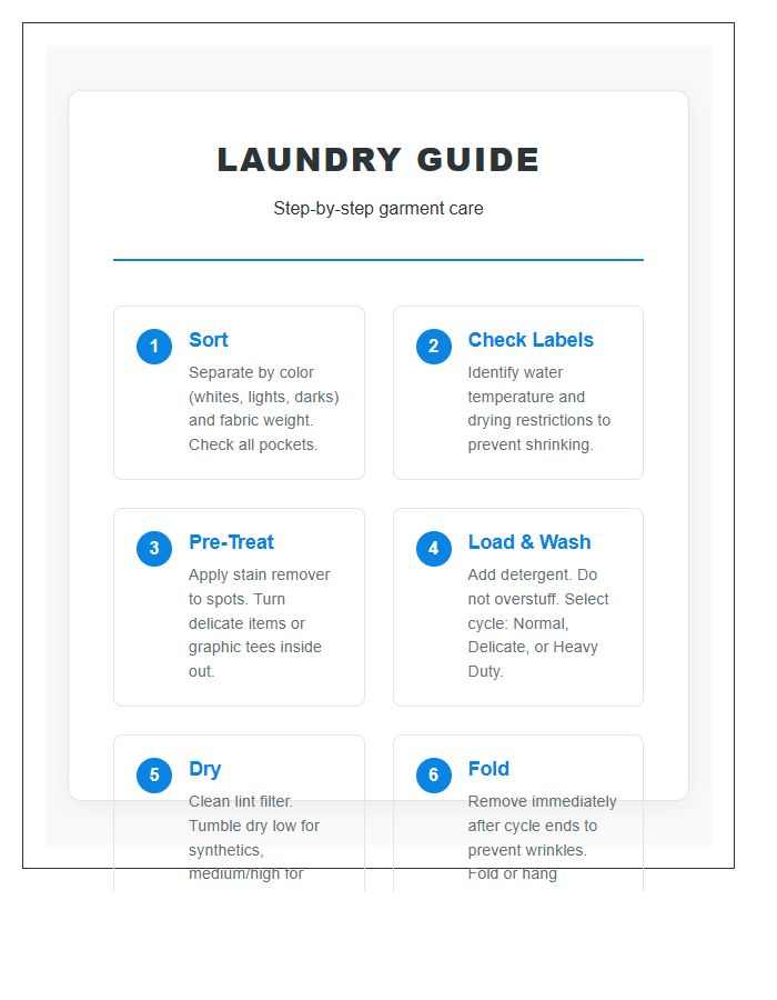 Visual Laundry Step By Step Printable Chart