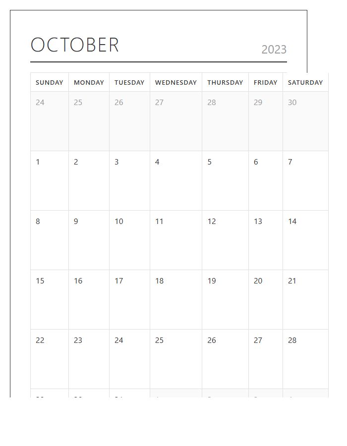Large Printable Landscape Monthly Calendar Chart