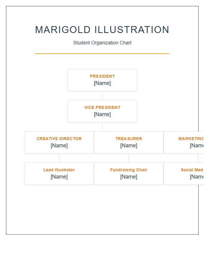 Marigold Illustration Student Organization Chart Printable
