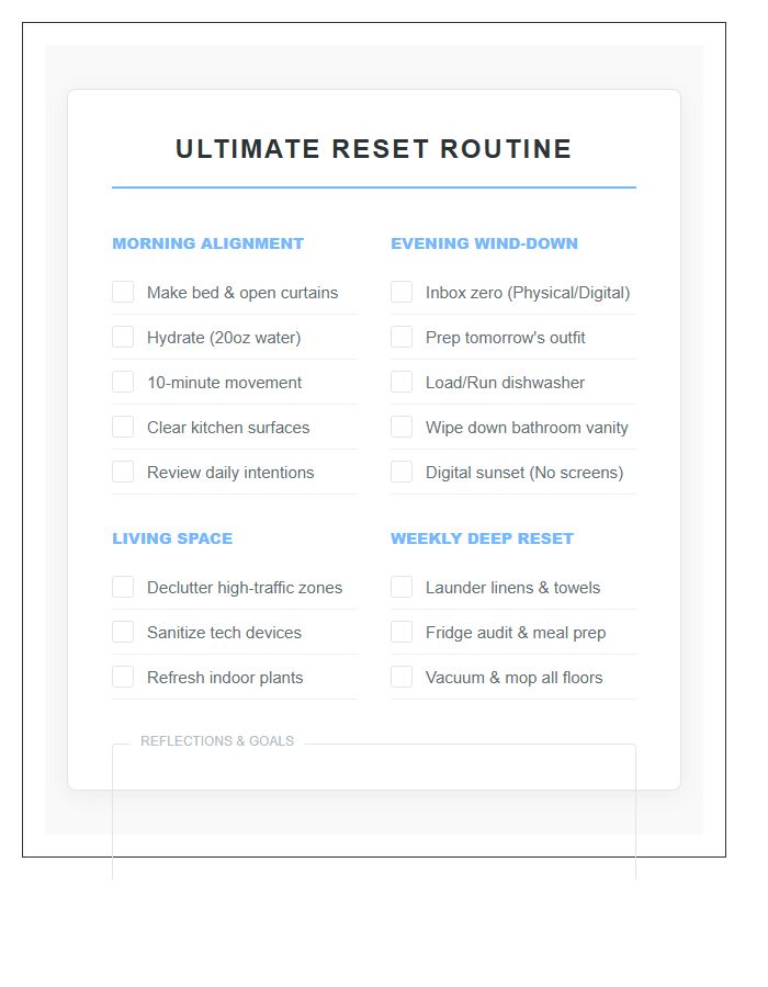 Ultimate Reset Routine Chore Chart Printable