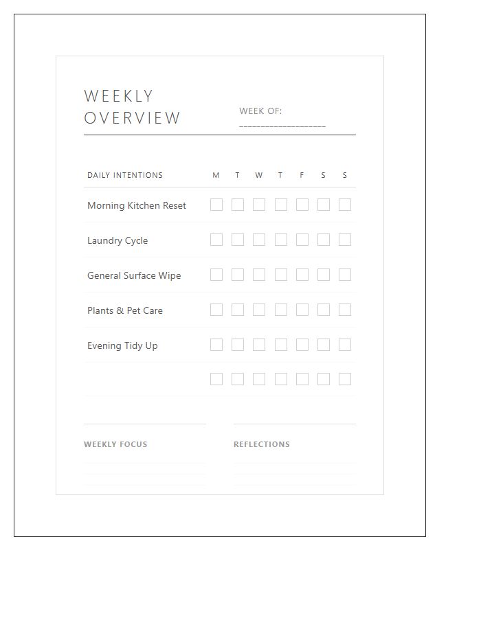 Aesthetic Habit Tracker Style Chore Chart Printable