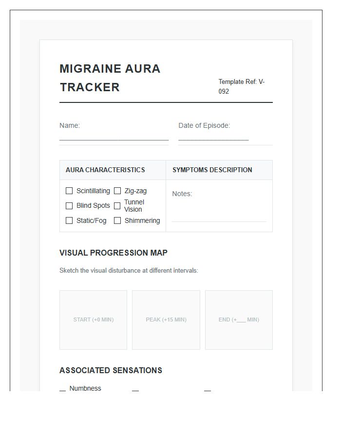 Printable Migraine Aura And Vision Chart