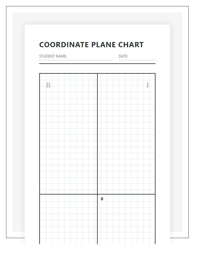 Math Lesson Printable Coordinate Plane Chart For Students
