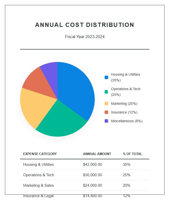 Annual Cost Distribution Printable Pie Chart