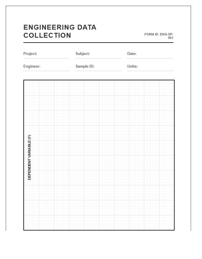Printable Engineering Data Collection Scatter Plot Chart