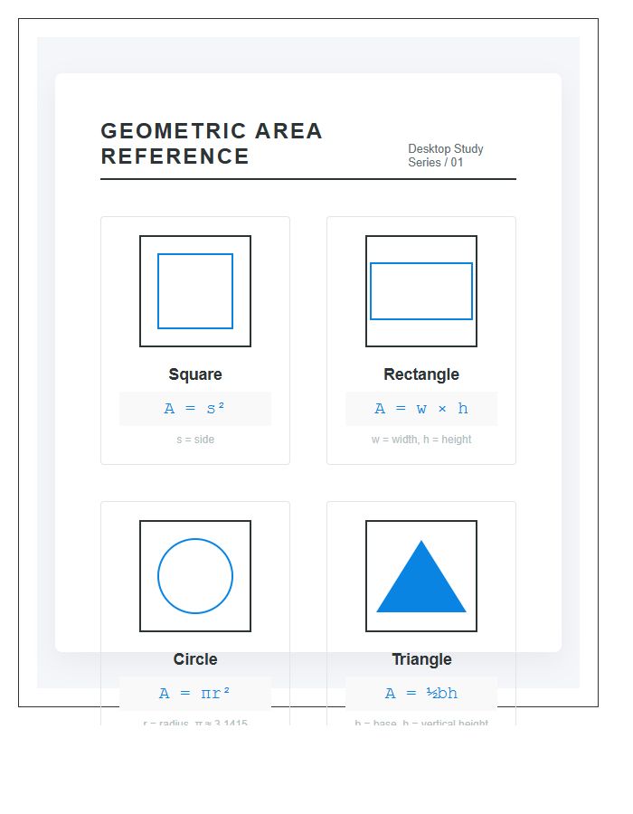 Desktop Study Printable Geometric Area Chart