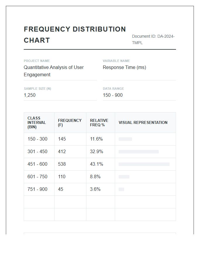 Printable Frequency Distribution Chart For Data Analysis Project