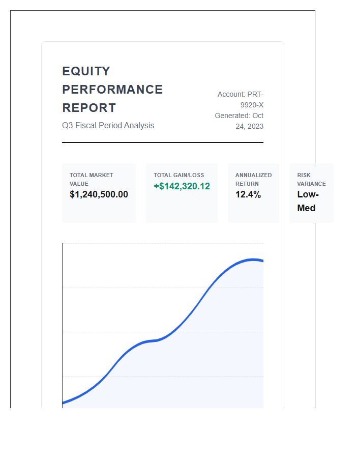 Professional Printable Equities Performance Tracking Graph Chart
