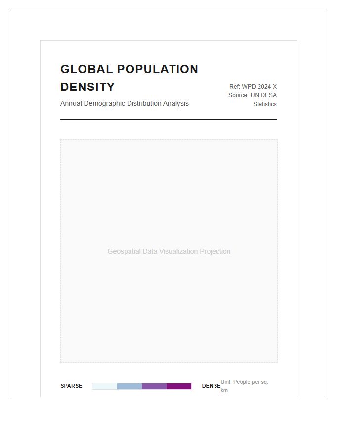 Printable World Population Density Heat Map Chart