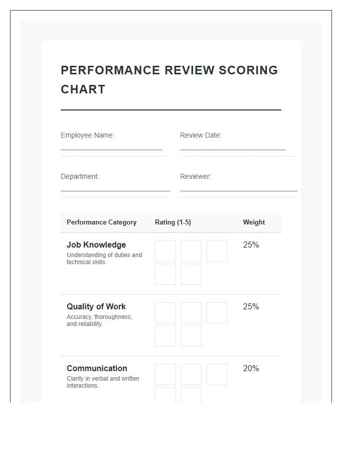 Small Business Performance Review Scoring Chart Printable