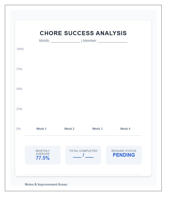 Monthly Printable Chore Success Rate Analysis Graph Chart
