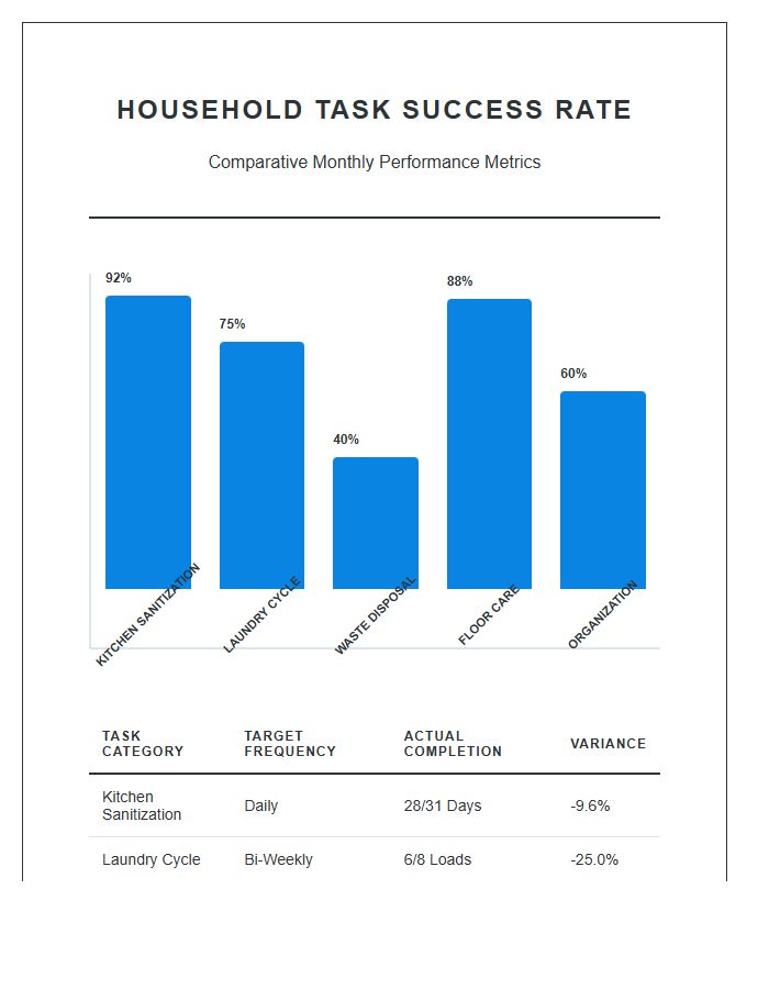 Printable Household Task Success Rate Comparison Graph Chart