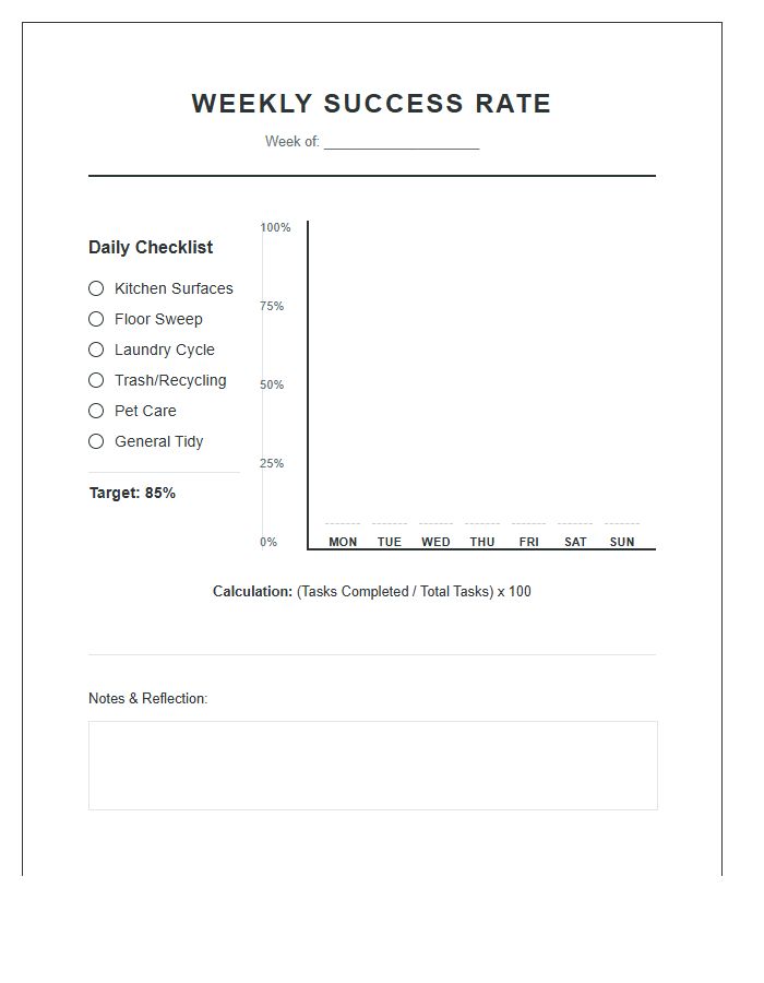 Printable Weekly Success Rate Graph Chart For Household Chores