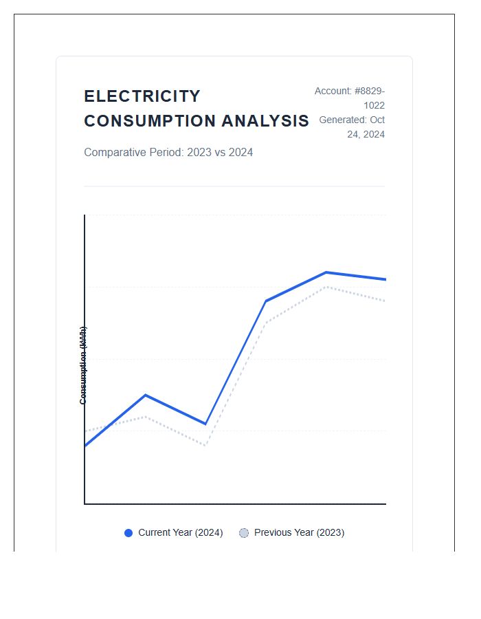 Comparative Electricity Consumption Analysis Line Graph Chart Printable