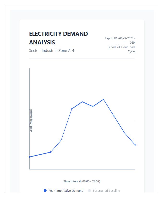 Detailed Electricity Demand Analysis Line Graph Chart Printable