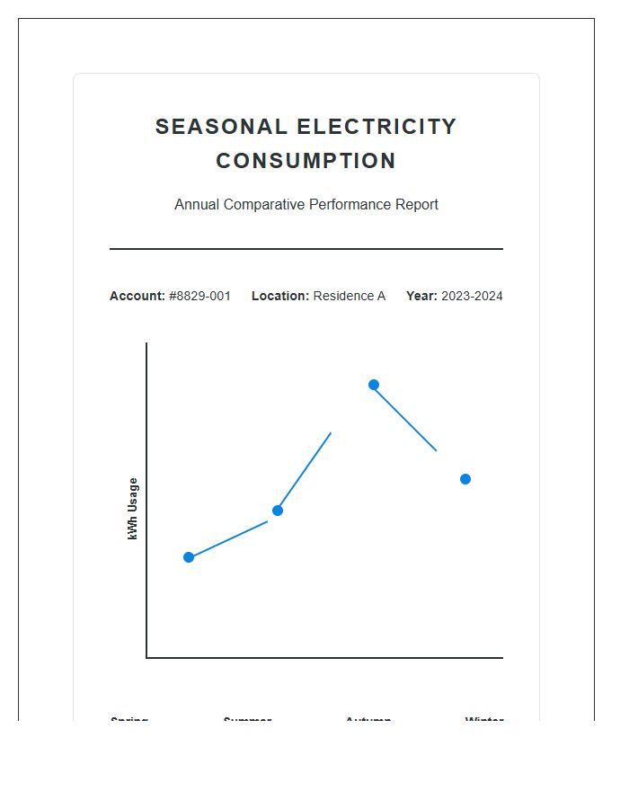 Seasonal Electricity Consumption Comparison Line Graph Chart Printable