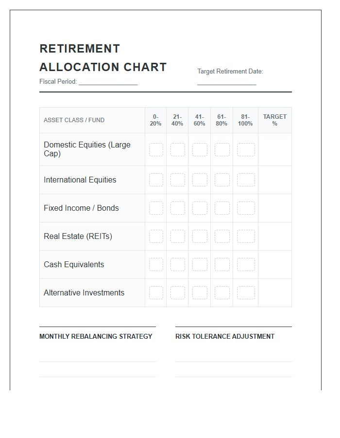 Retirement Planning Allocation Printable Monthly Percentile Chart