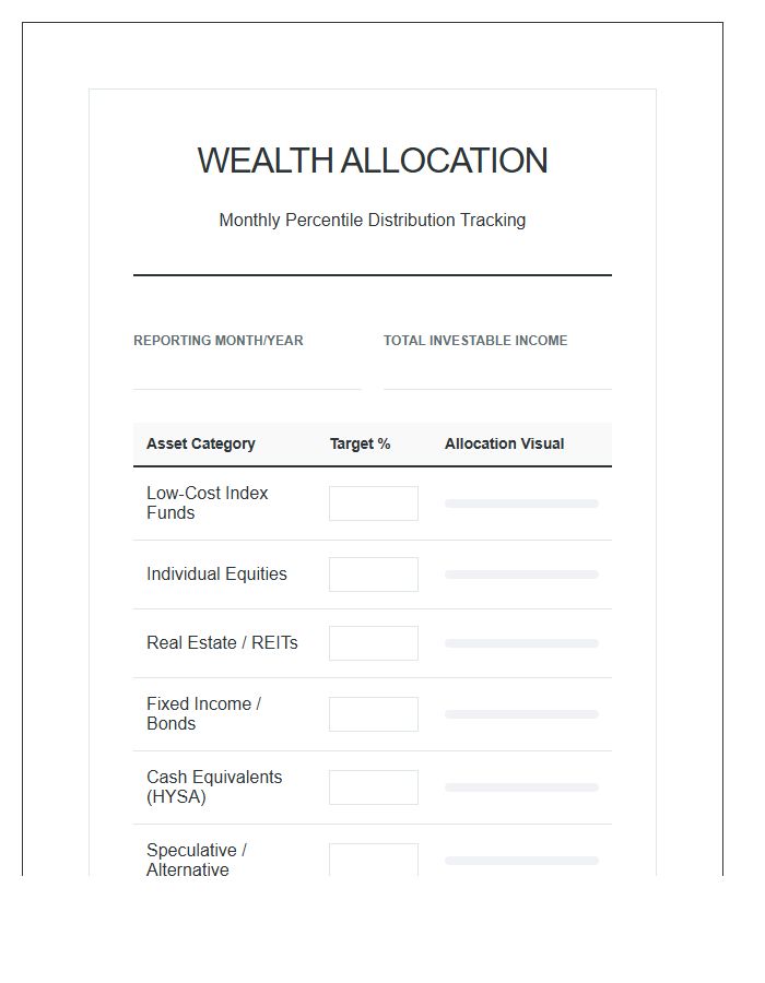 Wealth Building Allocation Printable Monthly Percentile Chart